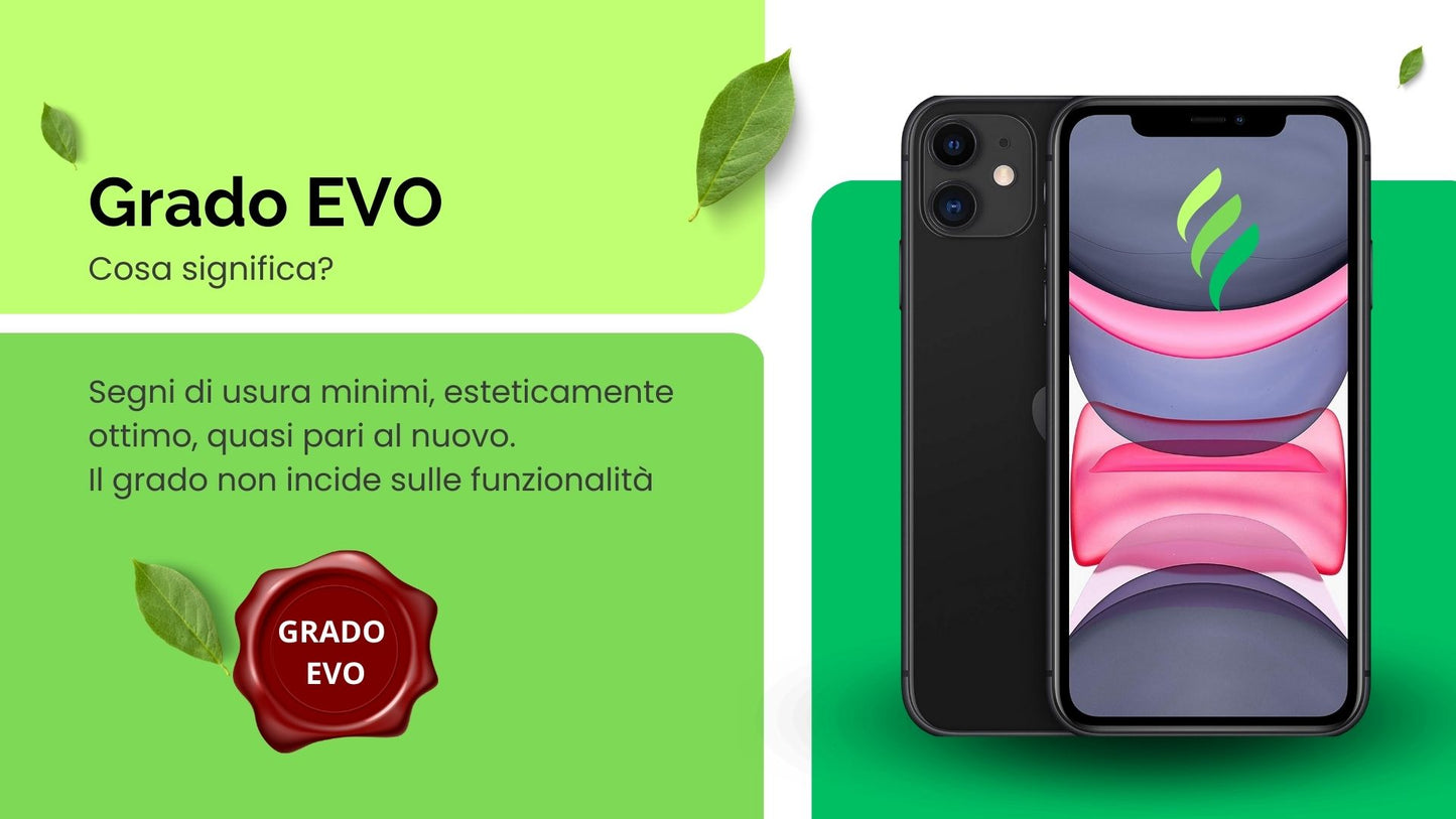 iPhone 11 - 128 GB - EVO - BATTERIA NUOVA - BLACK - RICONDIZIONATO