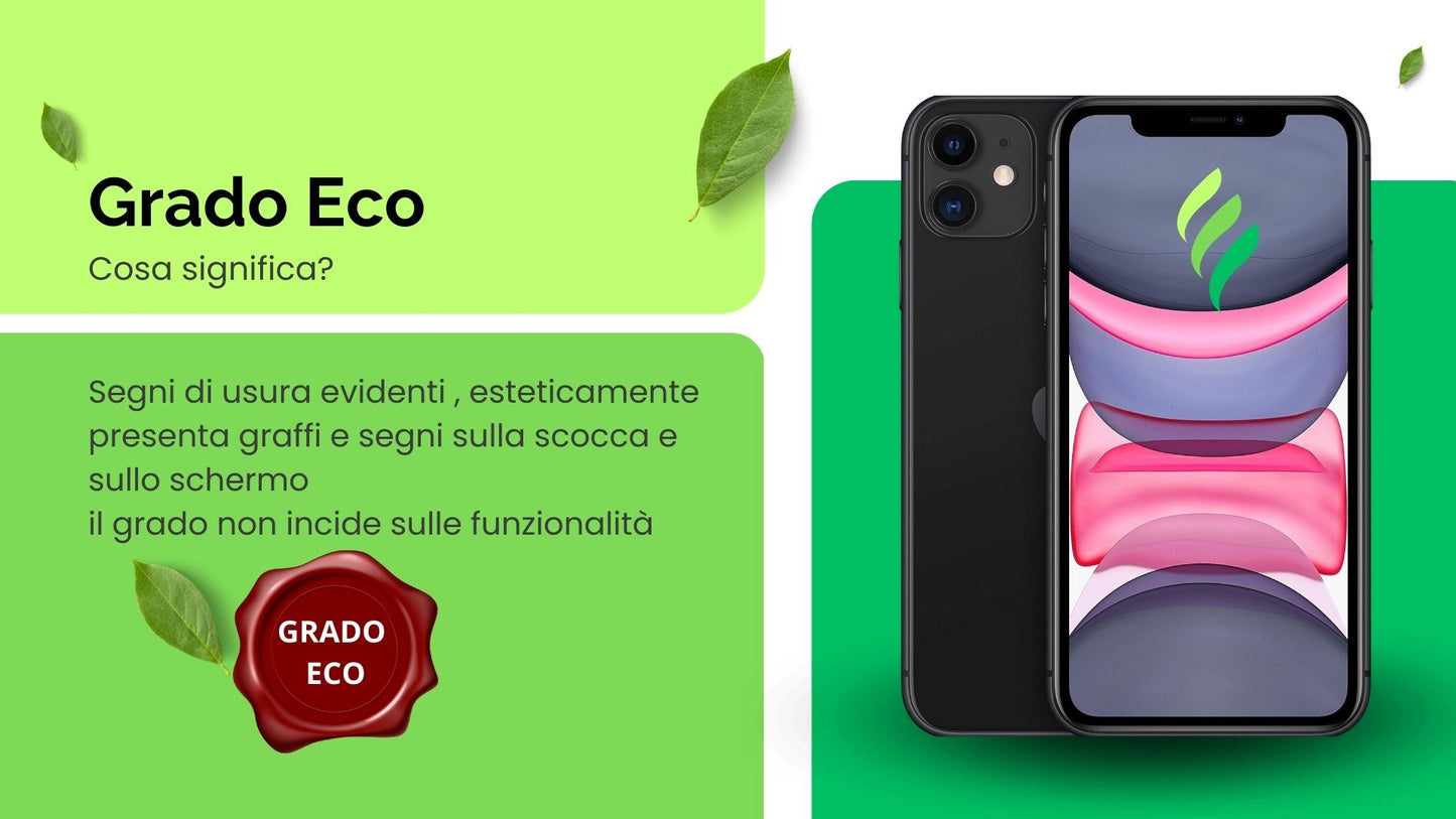 iPhone 11 - 128 GB - ECO - BATTERIA NUOVA - BLACK - RICONDIZIONATO