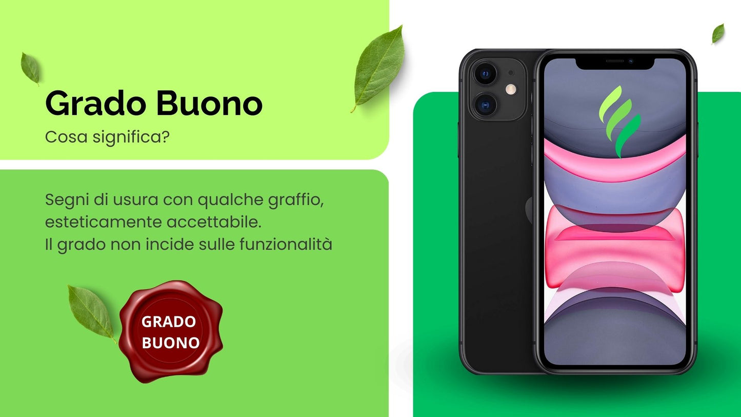 iPhone 11 - 128 GB - BUONO - BATTERIA NUOVA - NERO - RICONDIZIONATO